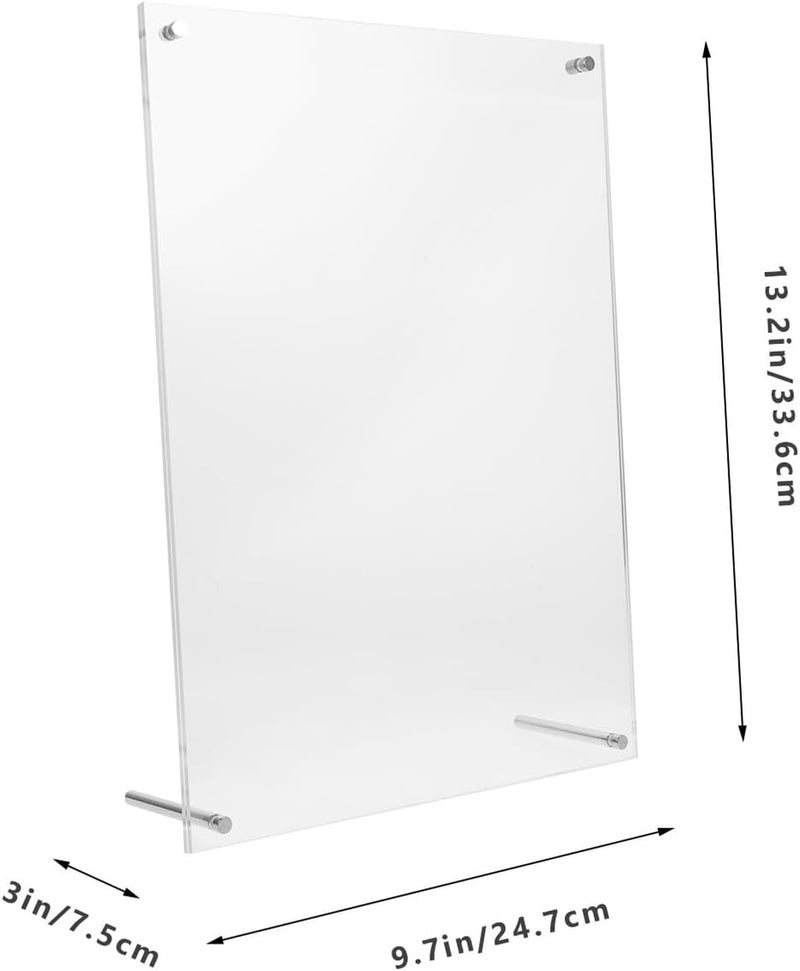 FUOYLOO Acrylic Photo Frame Clear Desktop Certificate Display Stand Stable Frameless Picture Holder for Office Home Decor - Image 2