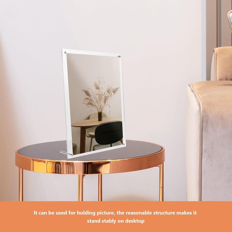 FUOYLOO Acrylic Photo Frame Clear Desktop Certificate Display Stand Stable Frameless Picture Holder for Office Home Decor - Image 3