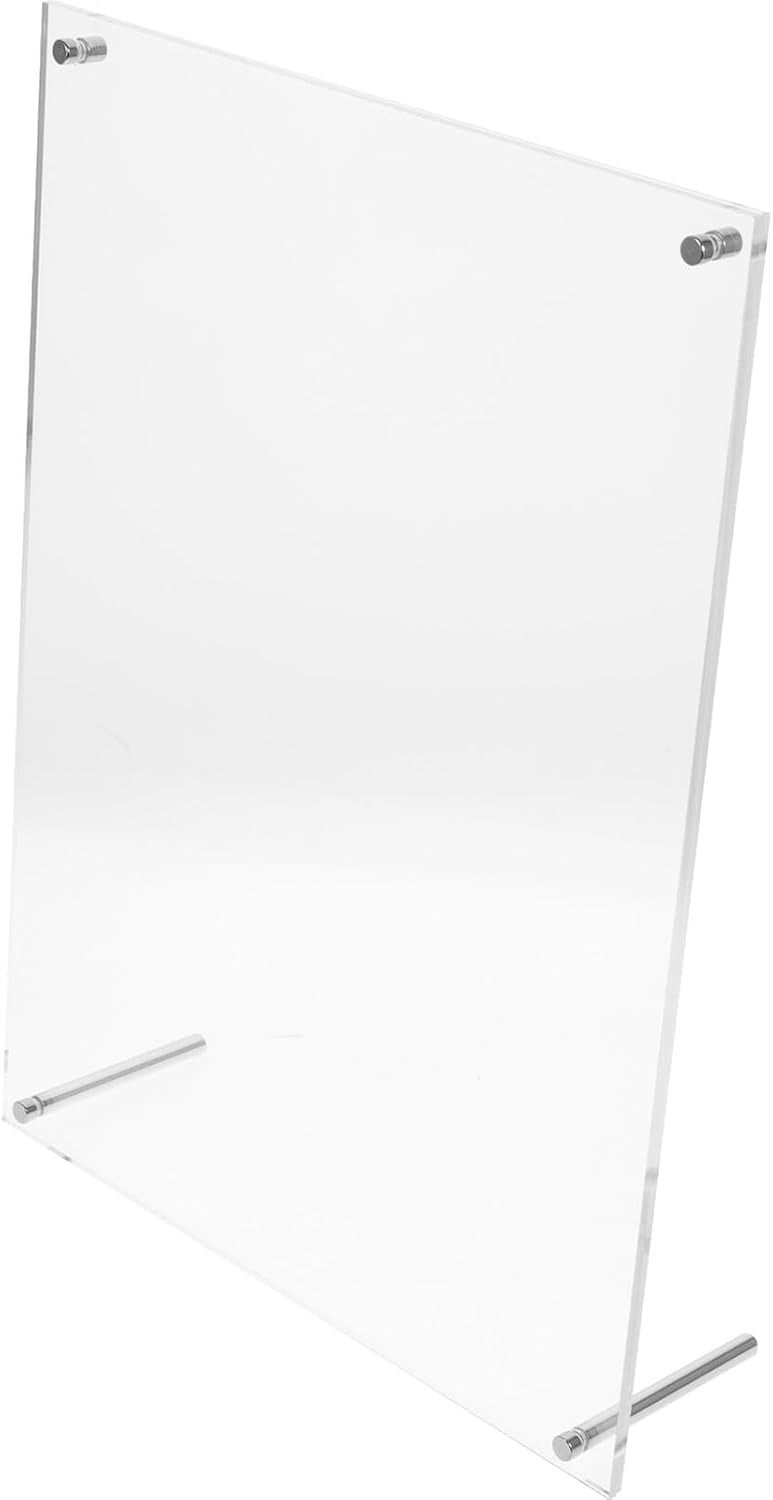 FUOYLOO Acrylic Photo Frame Clear Desktop Certificate Display Stand Stable Frameless Picture Holder for Office Home Decor - Image 1