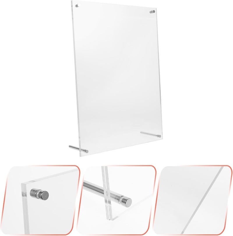 FUOYLOO Acrylic Photo Frame Clear Desktop Certificate Display Stand Stable Frameless Picture Holder for Office Home Decor - Image 4