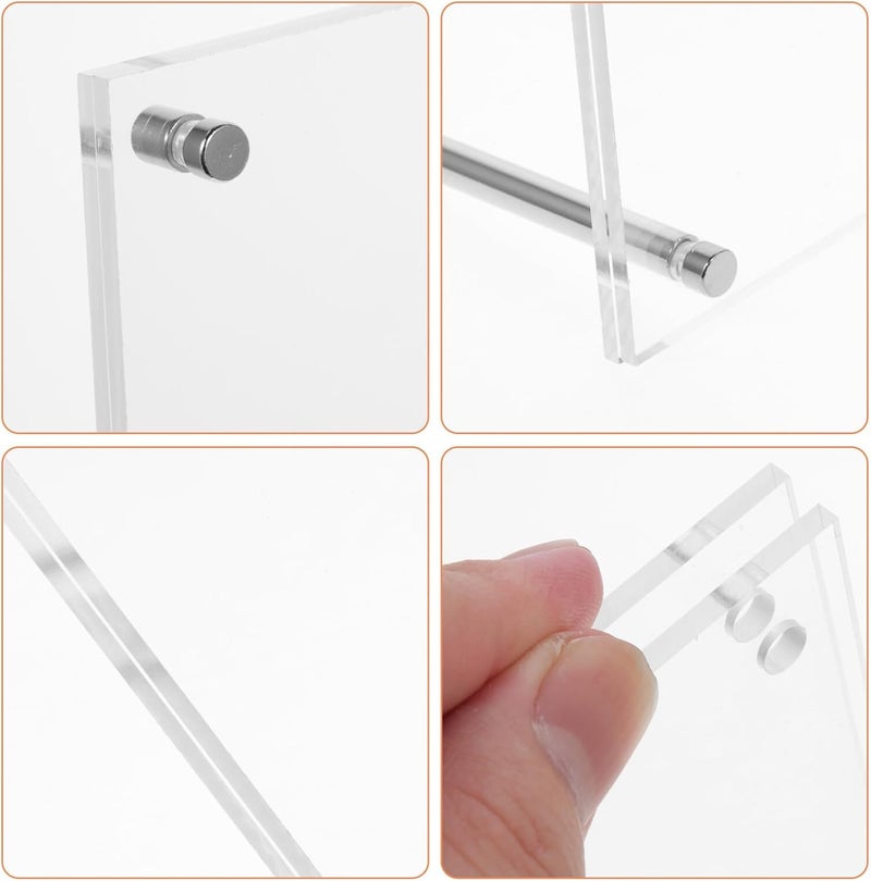 FUOYLOO Acrylic Photo Frame Clear Desktop Certificate Display Stand Stable Frameless Picture Holder for Office Home Decor - Image 5