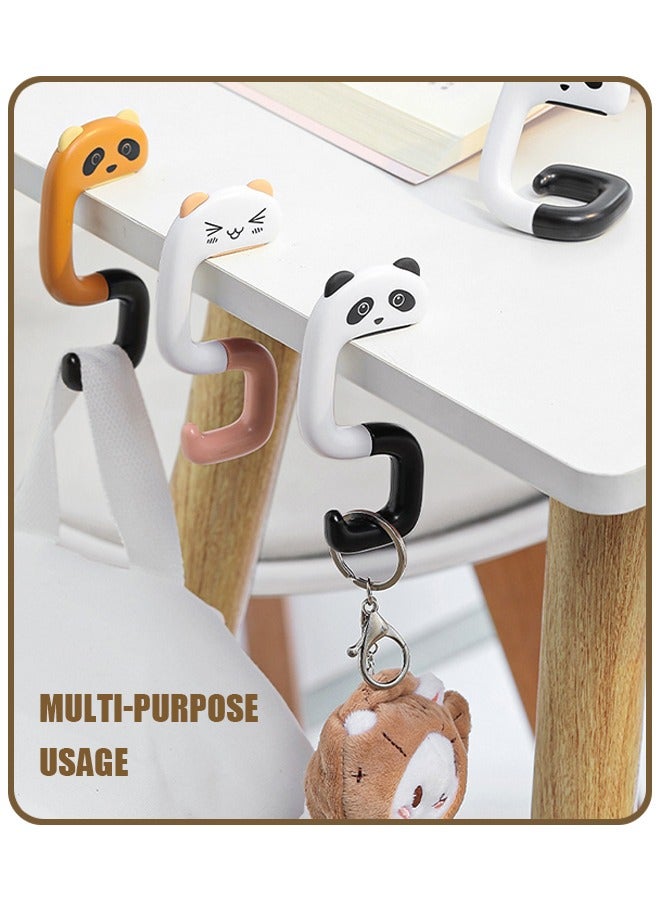 4 Pcs Cartoon Fold S-Shaped Hooks Hardware Purse Hook Rust-Proof ABS Hanging S Hooks (Yellow+White+Pink+Black) - Image 3