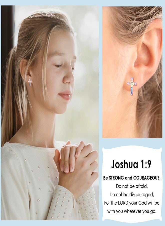 CERSLIMO Cross Earrings for Girls Women, Christian Confirmation Communion Baptism Catholic Religious Christmas Birthday Inspirational Gifts for Kids Teens Teenager - Image 2