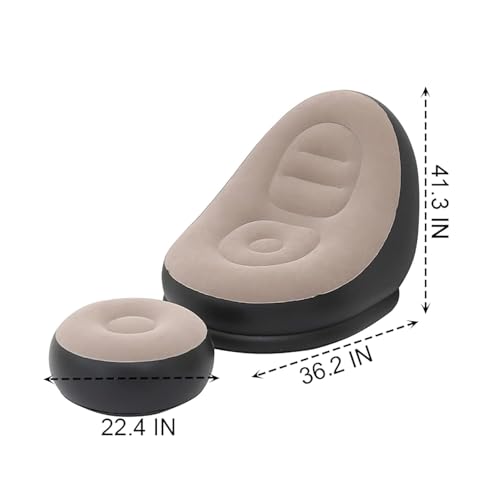 BARGAIN HUB Inflatable Sofa with Household Couch Chair with Footstool for Indoor&Outdoor in Livingroom, Bedroom, Readingroom Office, Balcony, Garden, Courtyard - Image 3