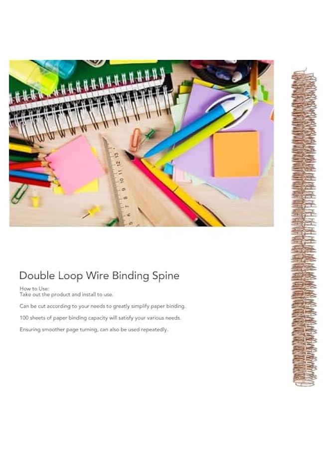 Generic 100 Pcs Wire Binding Spines, Binding Wire, 100 Sheet Capacity, 3:1 Pitch, 34 Loop, Double Loop Binding Wires, Combs Ring Coils for School Office Notebook Maker (Rose - Image 5