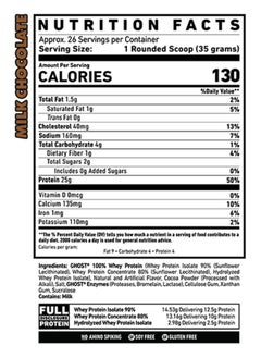 Ghost Whey Protein Powder - Milk Chocolate - (26 Servings)  - Image 2