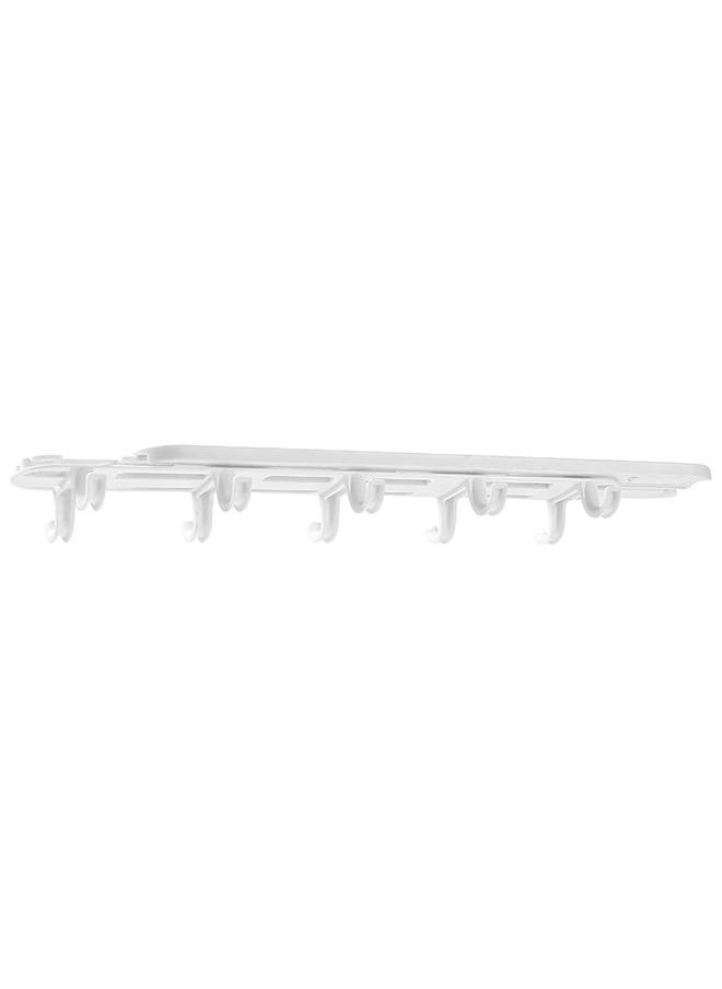Thoraya Under Cabinet Hook Plastic Adhesive Strong Bearing Push Pull Storage Hook for Kitchen Bathroom  - Image 1