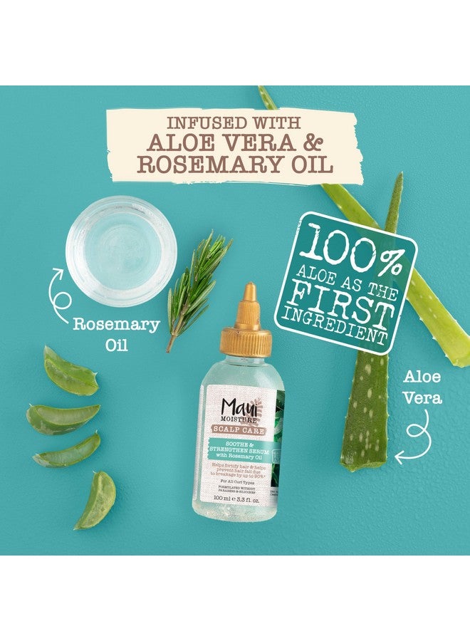 Maui Moisture Scalp Care Soothe & Strengthen Hair Serum with Rosemary Oil, Curly Hair Serum With Aloe Vera Helps Prevent Scalp Dryness & Strengthen Hair, Silicone-Free, 3.3 fl. Oz - Image 4