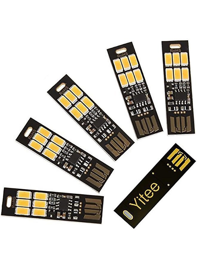 Yitee USB Light Keychain Super Bright SMD LED Mini USB Port Light Ultra-thin Portable Night Light (6-LED Touch Dimmer Switch(5pcs)) - Image 1