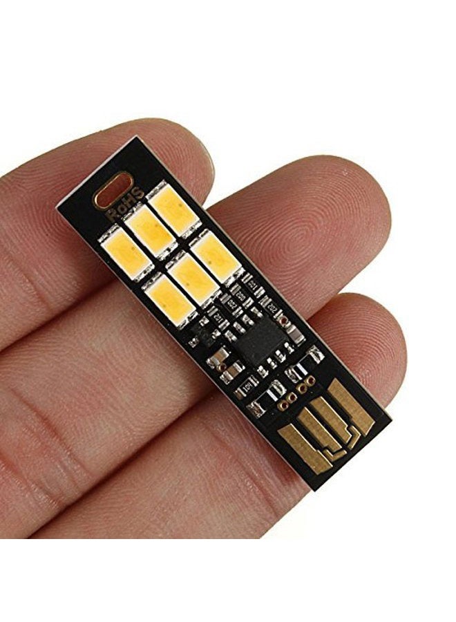 Yitee USB Light Keychain Super Bright SMD LED Mini USB Port Light Ultra-thin Portable Night Light (6-LED Touch Dimmer Switch(5pcs)) - Image 2