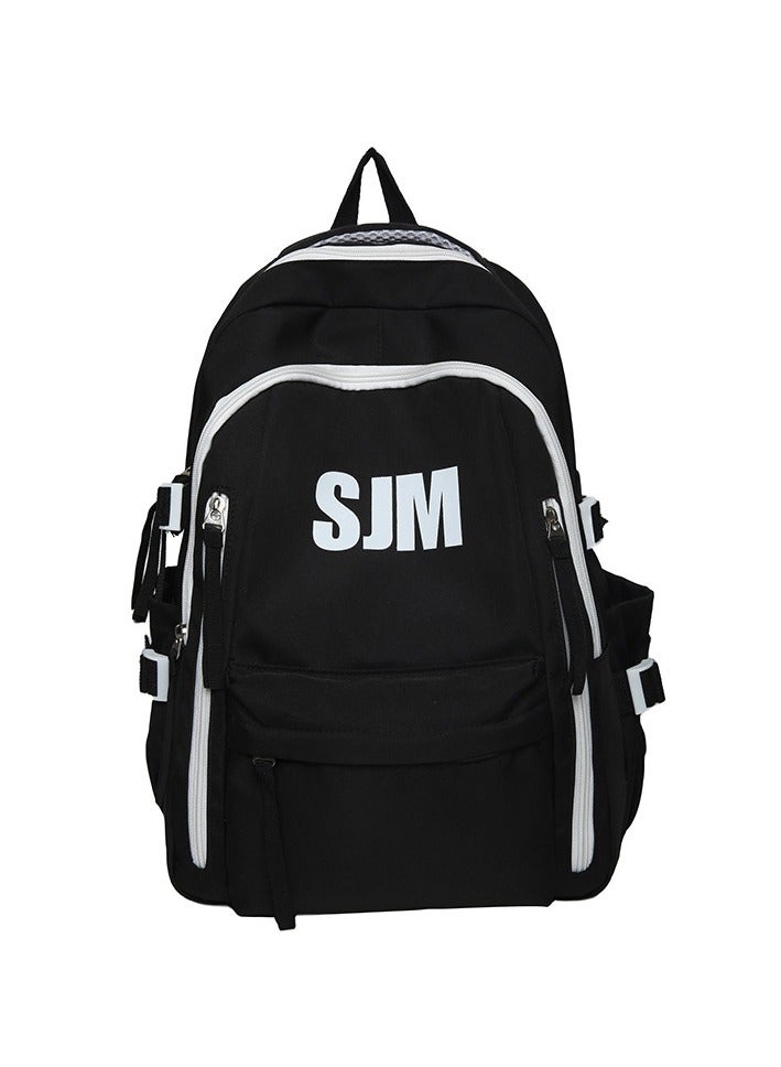 Durable Oxford Travel Backpack - Visually Appealing Casual School Bag with Adjustable Straps, Multiple Compartments, and Zipper Closure - Image 3