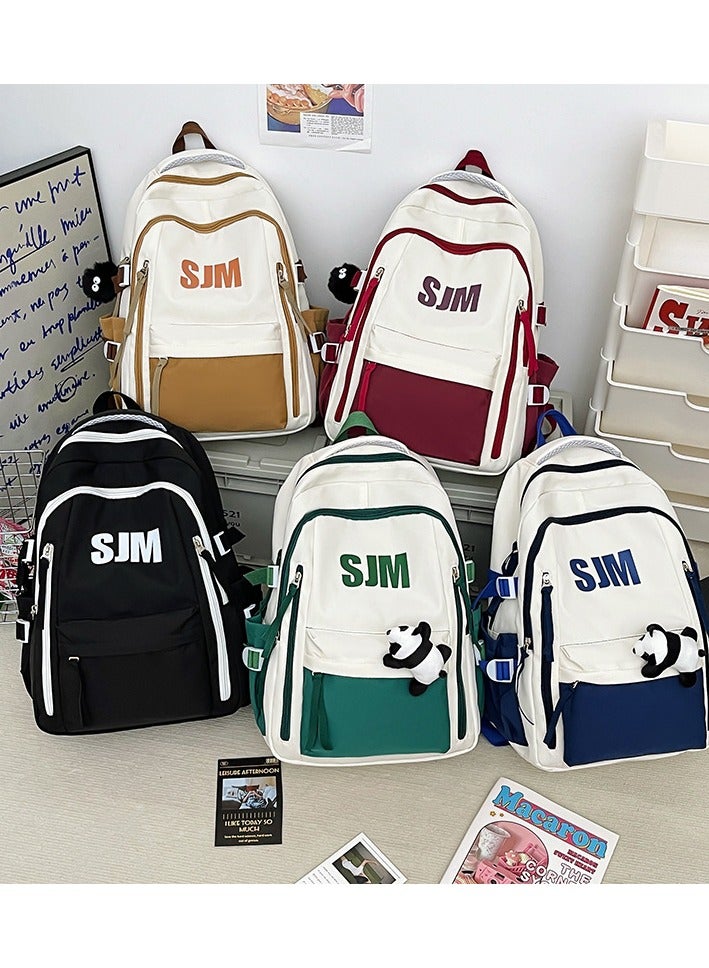 Durable Oxford Travel Backpack - Visually Appealing Casual School Bag with Adjustable Straps, Multiple Compartments, and Zipper Closure - Image 4