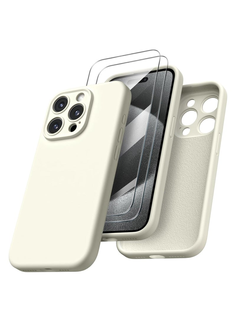 ELTRAZONE Compatible with iPhone 15 Pro Max Case Shockproof with 2pcs Screen Protectors, Waterproof Liquid Silicone Rubber Full Cover Protective Case for iPhone 15 Pro Max 6.7 inch-Starlight - Image 1