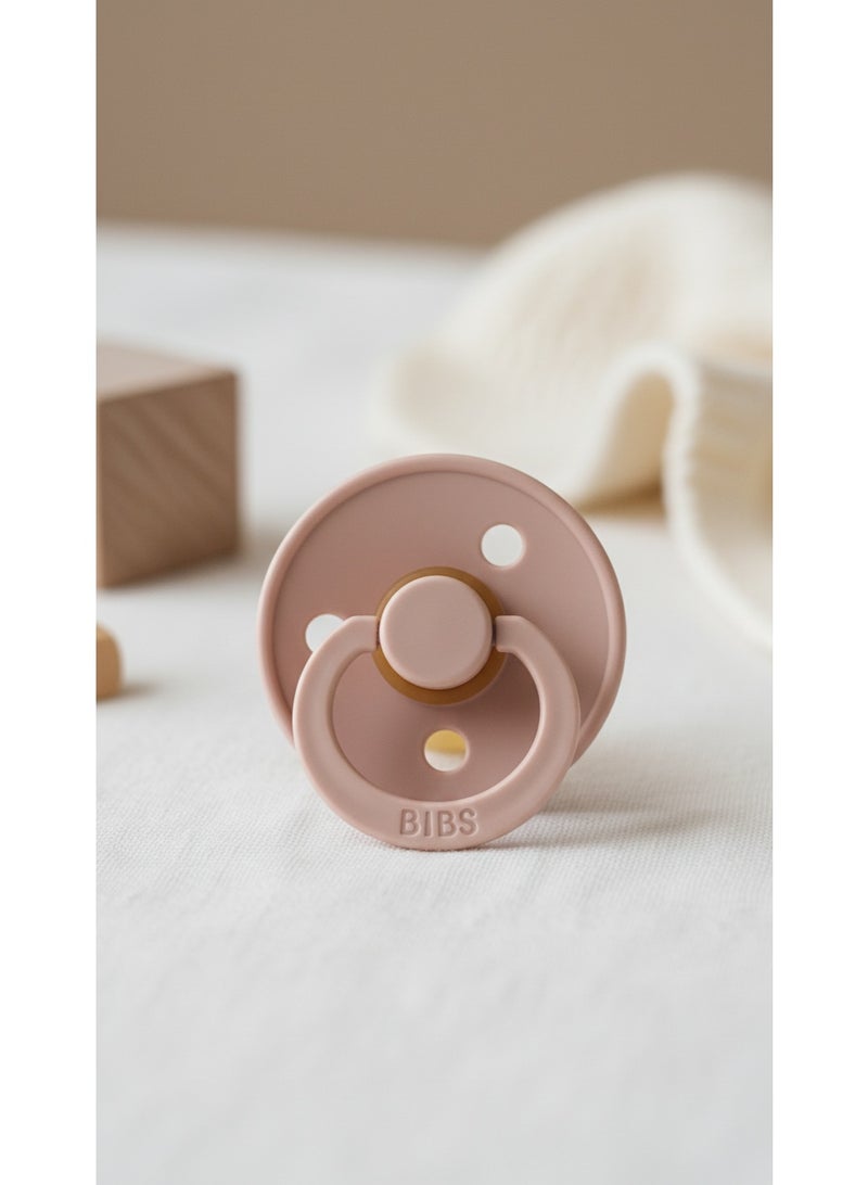 BIBS Pacifier Natural Rubber Round Nipple 6M+ - Image 1