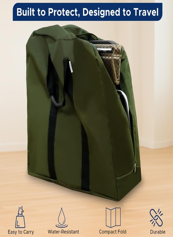 KosmoCare Wheelchair Travel Bag | Heavy-Duty Carry Case for Foldable Transit Wheelchairs | Water-Resistant with Handles | Storage, Transport, Dust Cover - 68 x 68 x 25 cm | Green - Image 3