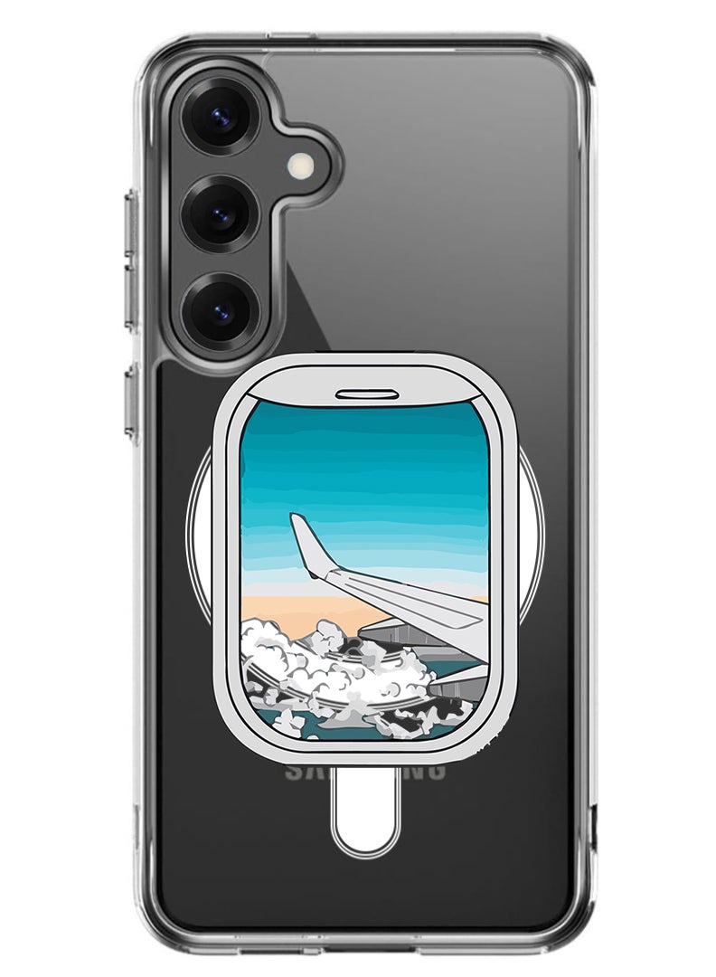 Theodor Magnetic Case for Samsung Galaxy S25 6.2-inch Compatible with MagSafe Wireless Charging, Shockproof Phone Bumper Cover Window-01 - Image 1