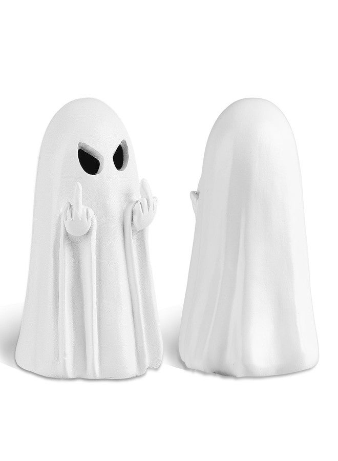 UNDWXFS Halloween Middle Light Up Ghost Figurine,5.1" Large Cute Spooky Ghost Statue,Halloween Decorations Indoor,Resin Statue for Party, Home, Indoor & Porch Decor - Image 5