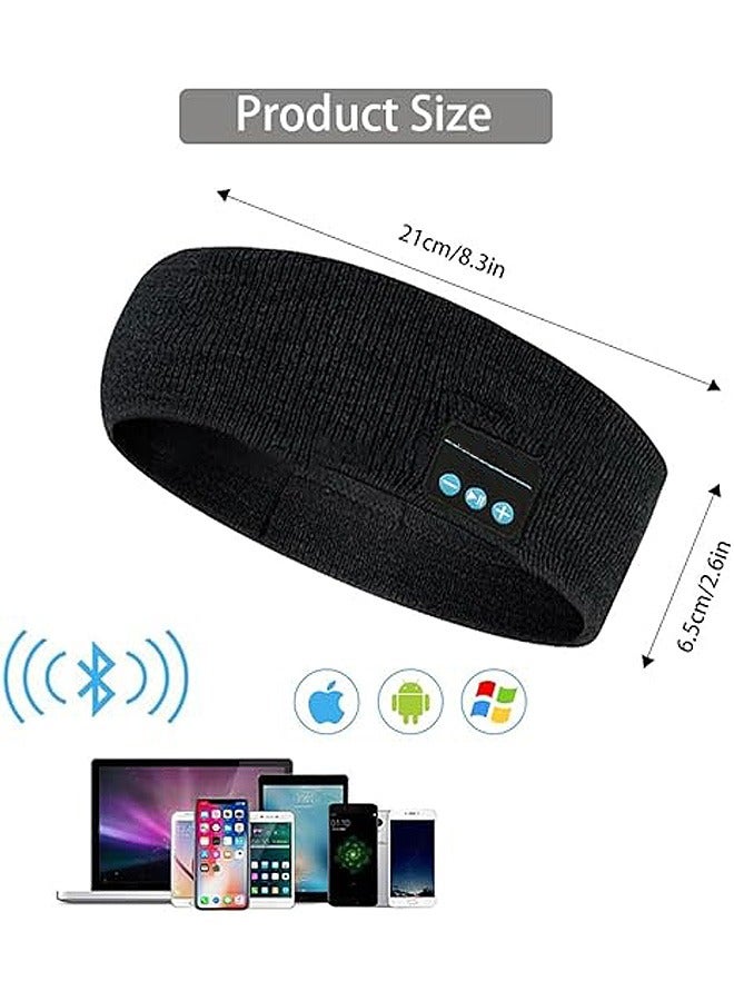 جيكومو سماعات الرأس أثناء النوم، سماعات الرأس أثناء النوم لاسلكي، سماعات الرأس الرياضية بلوتوث مع سماعات استريو عالية الدقة ممتازة للنوم التمرين الرياضي رياضة اليوغا، التأمل في السفر الجوي (أسود) - Image 2