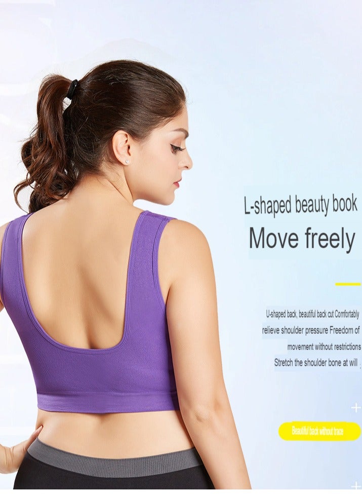 AROAQ Women Sports Bra, Fitness Sports Yoga Bra with Removable Padding,  Double-layer Seamless  Sports Bra without Rims, Comfortable Soft Bra for Workouts Running Yoga Trainings, (Size XXL, White)  - Image 3