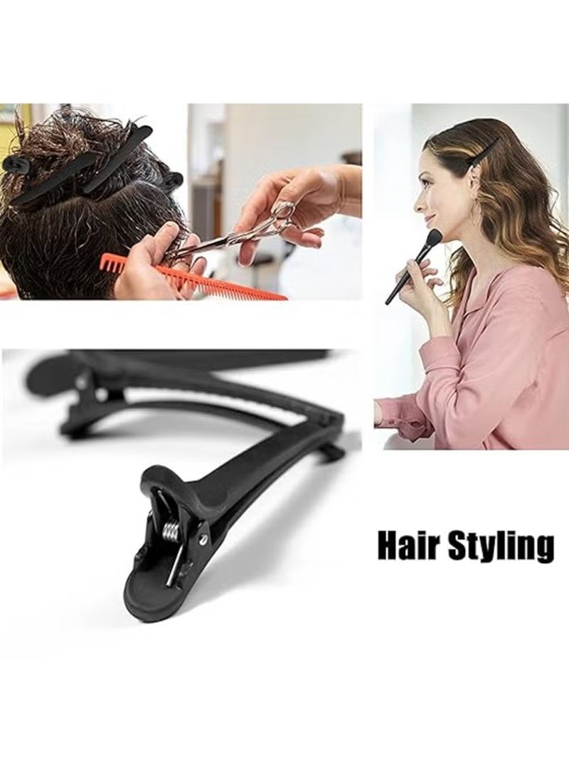 12Pcs Duck Bill Hair Clip, 3.6 Inch Matte Alligator Hair Clips, Hair Barrettes, Hair Styling Hairdressing Accessories, 1pcs Antistatic Tai Comb(Black) - Image 4