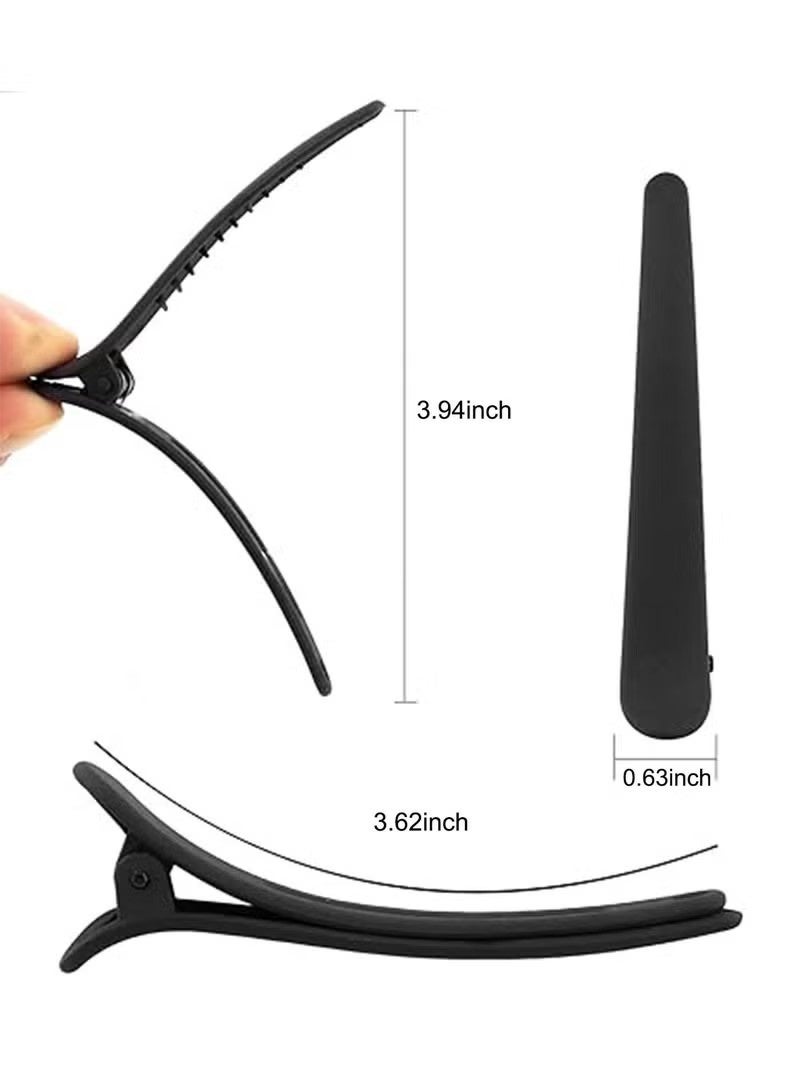 12Pcs Duck Bill Hair Clip, 3.6 Inch Matte Alligator Hair Clips, Hair Barrettes, Hair Styling Hairdressing Accessories, 1pcs Antistatic Tai Comb(Black) - Image 3