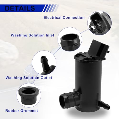 Hsbhlsnx Windshield Washer Pump with Rubber Grommet 12V for Toyota Camry Corolla Solara Sienna Land Cruiser Tundra Echo Matrix Celica 4Runner Lexus LX470 LS430 IS300 LS400 85330-33020 85330-AA010 85330-12340 - Image 4