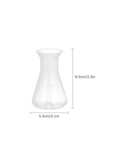 Erlenmeyer Flask 50ml Laboratory Conical Flask Plastic Erlenmeyer Flask Narrow Neck Clear Conical Flask with Scale for Laboratory School Educational Learning