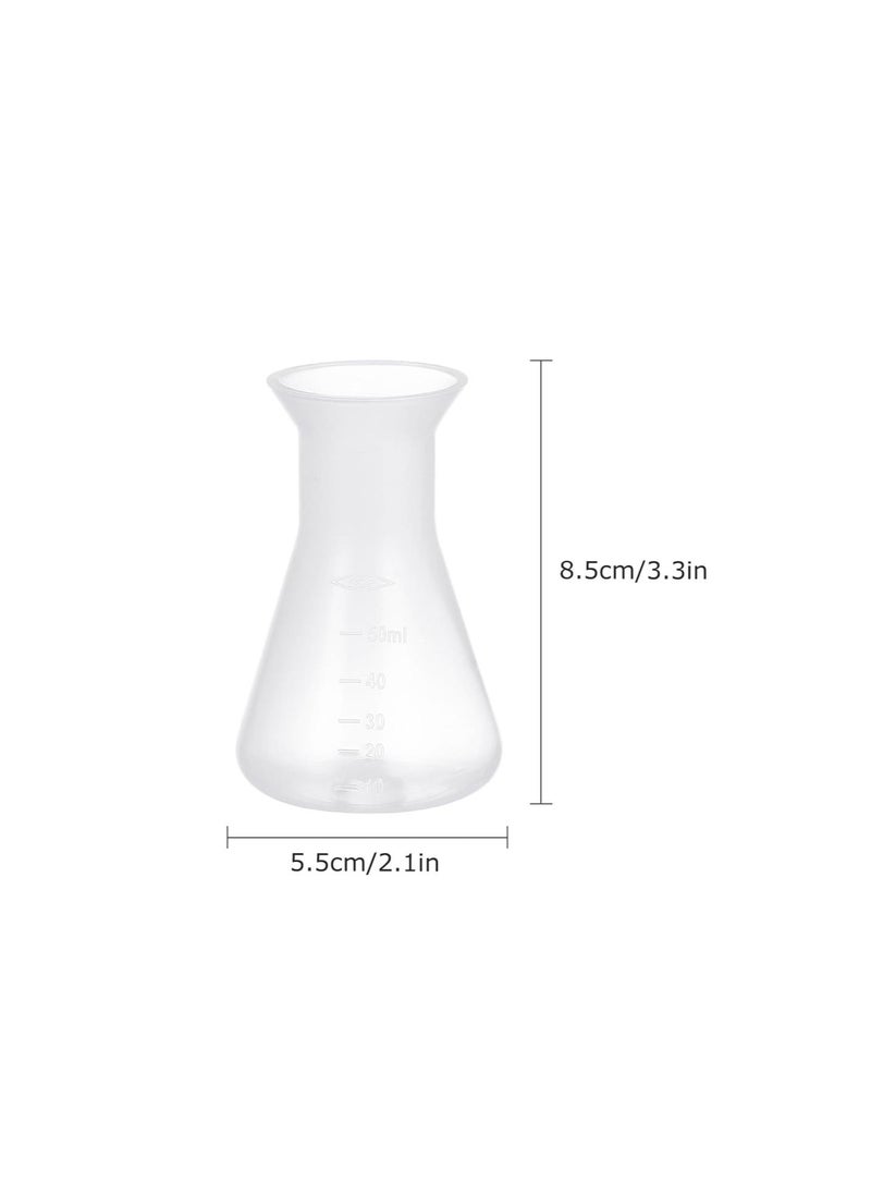 Generic - Erlenmeyer Flask 50ml Laboratory Conical Flask Plastic Erlenmeyer Flask Narrow Neck Clear Conical Flask with Scale for Laboratory School Educational Learning - Image 1