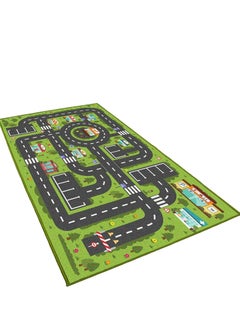 XICEN Large Play Mat, Car Trafficc Theme Rug Carpet for Kids, Kids Room Area Rug Bedroom Decor Rug Educational Road Traffic Carpet (Size 100cm×180cm/39"x71")  - Image 2