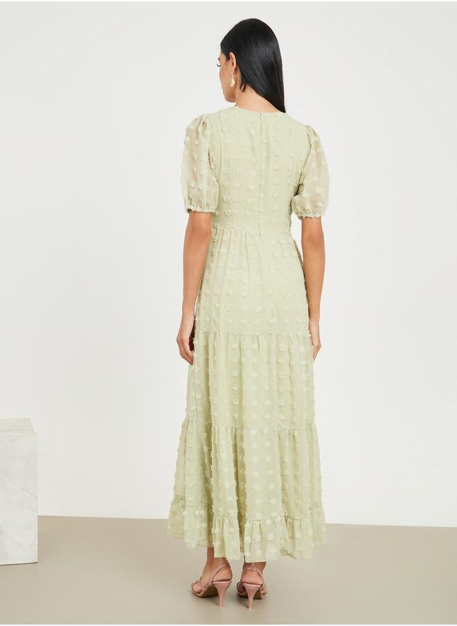 Styli - Swiss Dobby Tiered Maxi Dress - Image 1