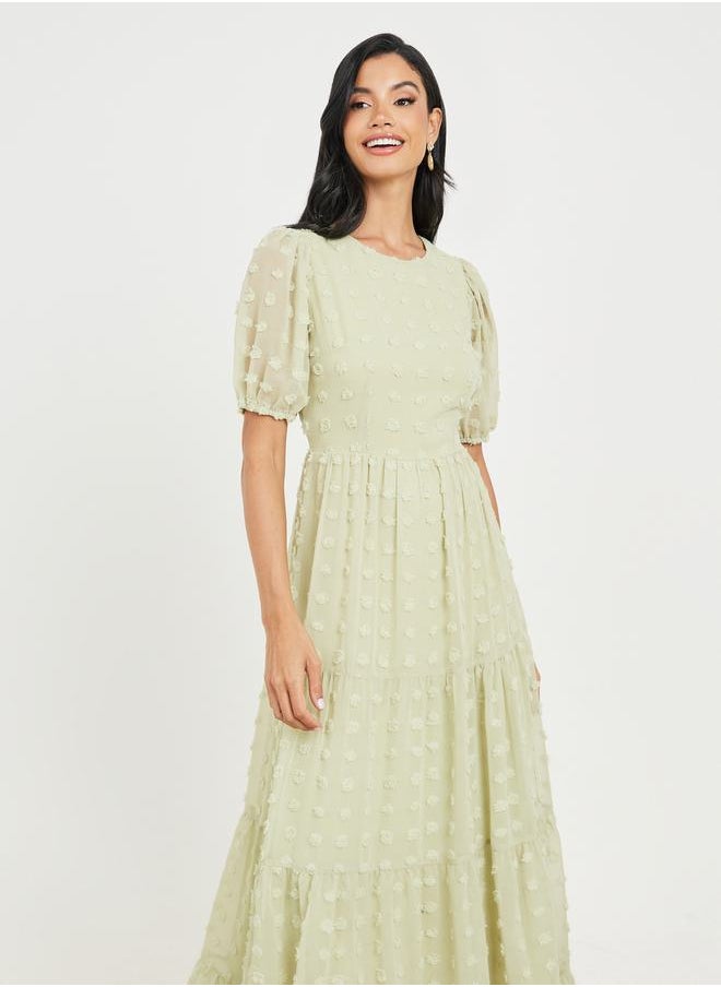 Styli - Swiss Dobby Tiered Maxi Dress - Image 1