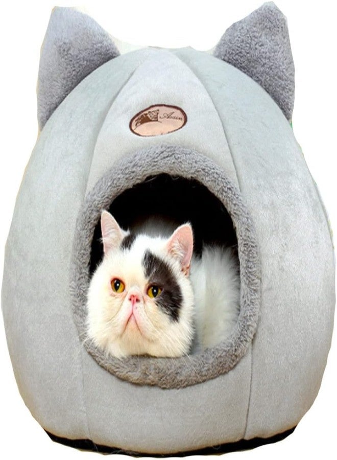 Brikipth Cat House, Cat Cave, Cat Sleeping Bed, Semi-Closed Cat Cave House, Winter Warm Cat Dog Nest Deep Sleep, Cat Nest with Removable and Washable Cushion - Image 1
