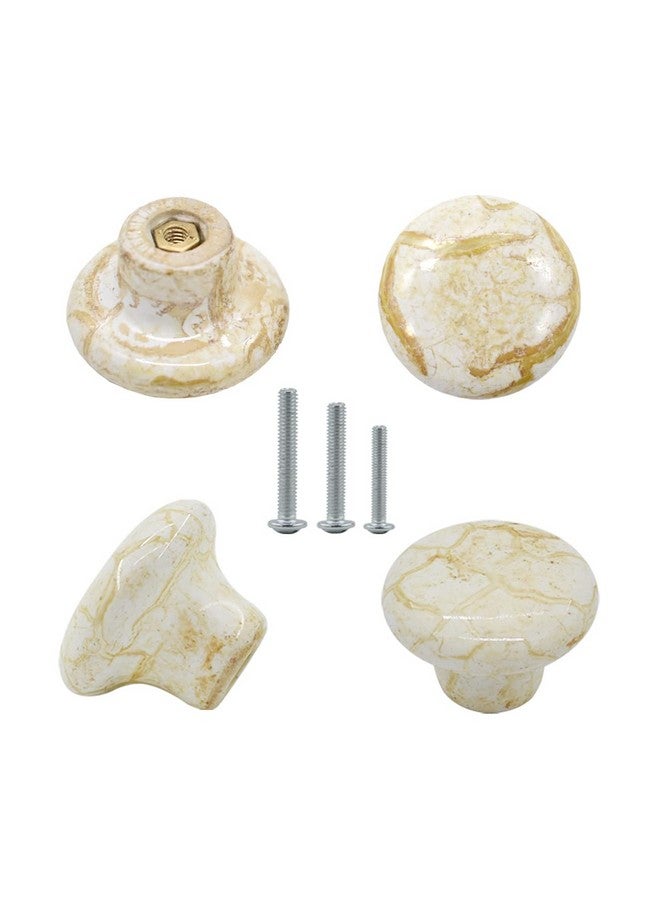 ريناشد مجموعة مكونة من 10 مقابض سيراميك مقاس 1.2 بوصة من Renashed، مقبض باب درج خزانة بلمسة نهائية رخامية، للخزائن وخزانة الملابس والأدراج والخزانة والصدر - Image 1