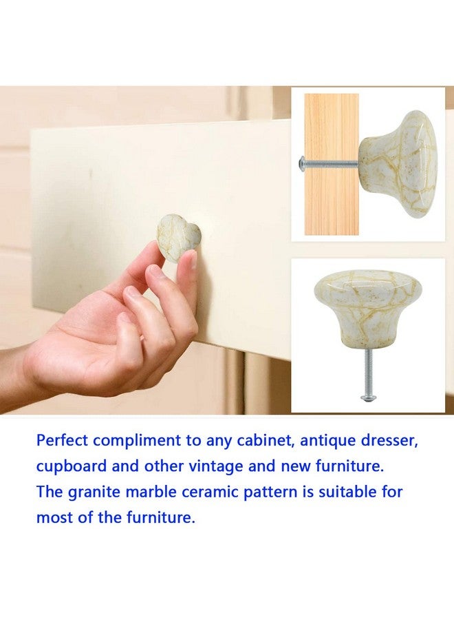ريناشد مجموعة مكونة من 10 مقابض سيراميك مقاس 1.2 بوصة من Renashed، مقبض باب درج خزانة بلمسة نهائية رخامية، للخزائن وخزانة الملابس والأدراج والخزانة والصدر - Image 4