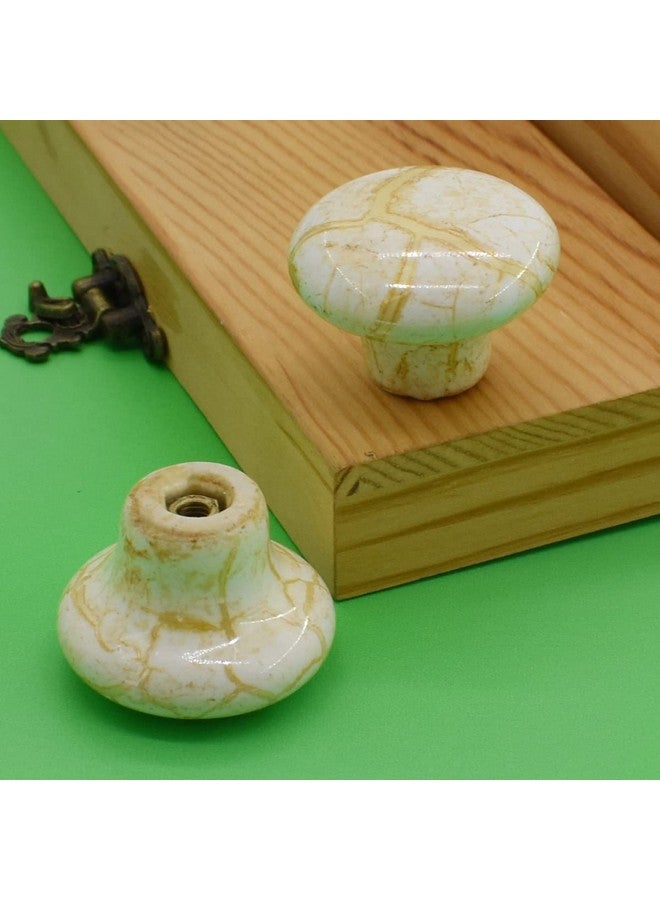 ريناشد مجموعة مكونة من 10 مقابض سيراميك مقاس 1.2 بوصة من Renashed، مقبض باب درج خزانة بلمسة نهائية رخامية، للخزائن وخزانة الملابس والأدراج والخزانة والصدر - Image 5