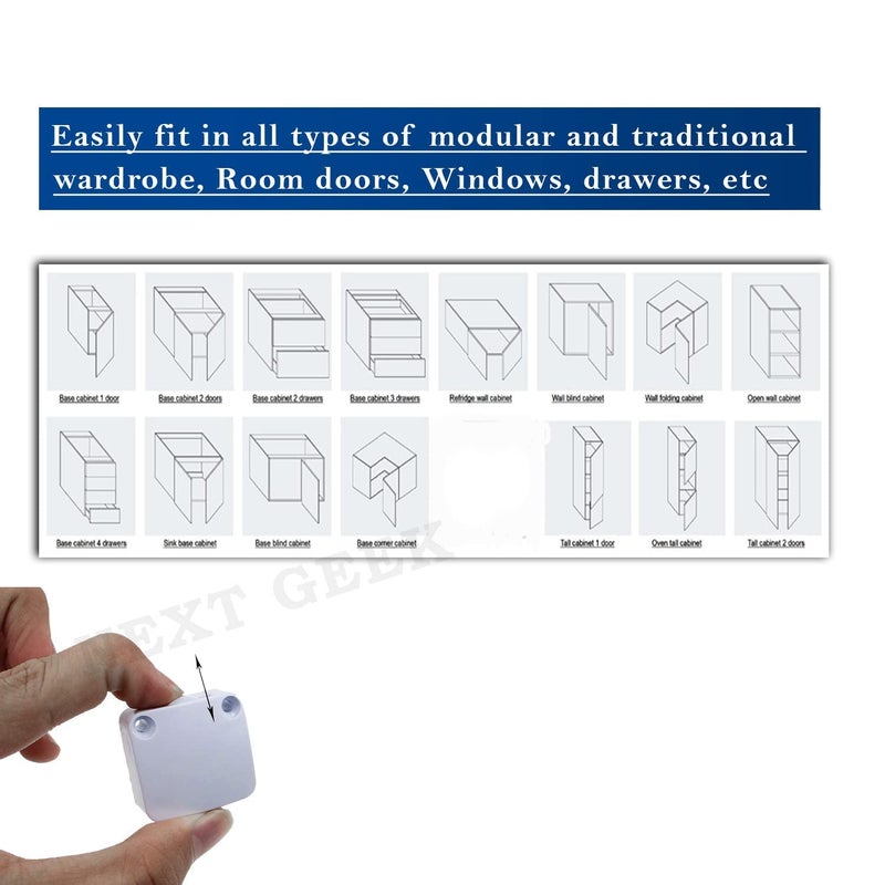 NEXT GEEK NEXT GEEK Wardrobe switch Cabinet Lamp Switch Automatic Door Switch Push to off White Pack of 12 2 Year warranty  - Image 4