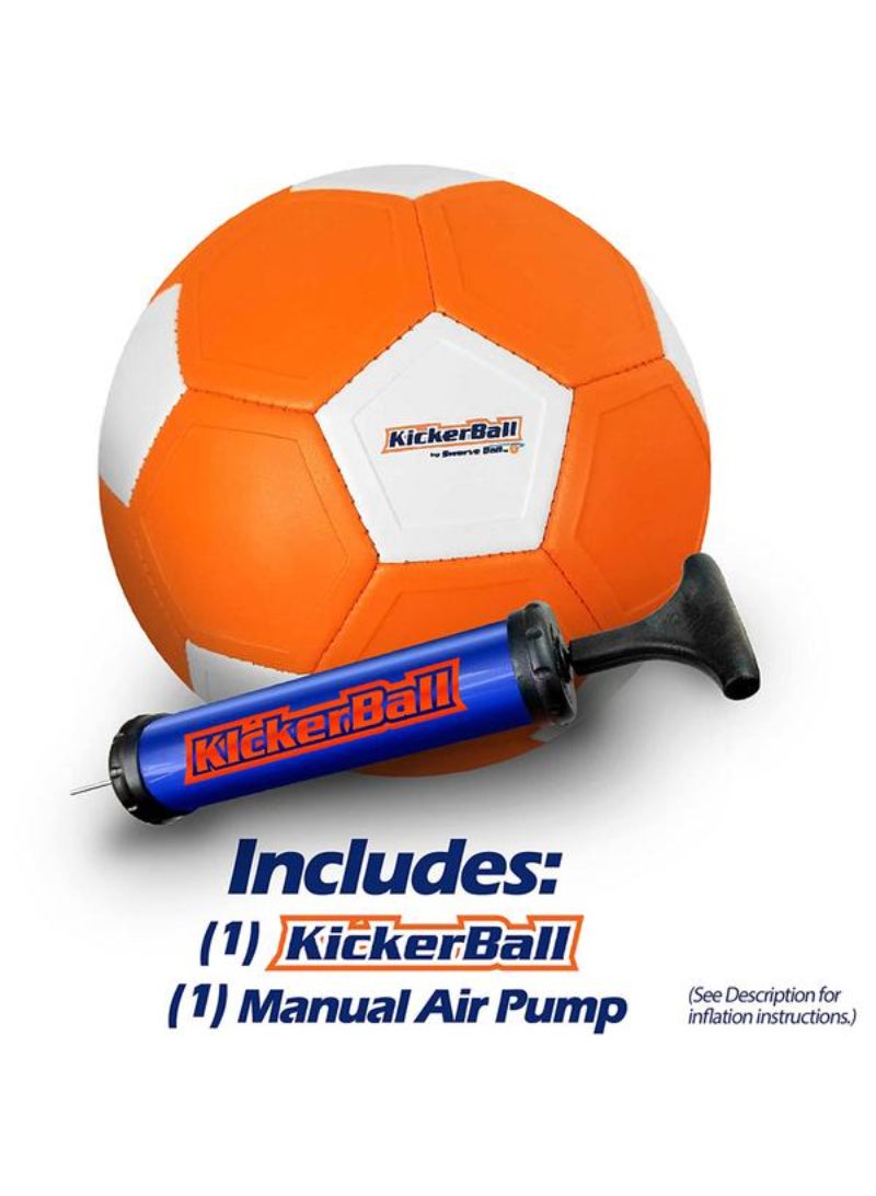 Kickerball Durable High Quality Material Orginal Football Orange and White - Image 2