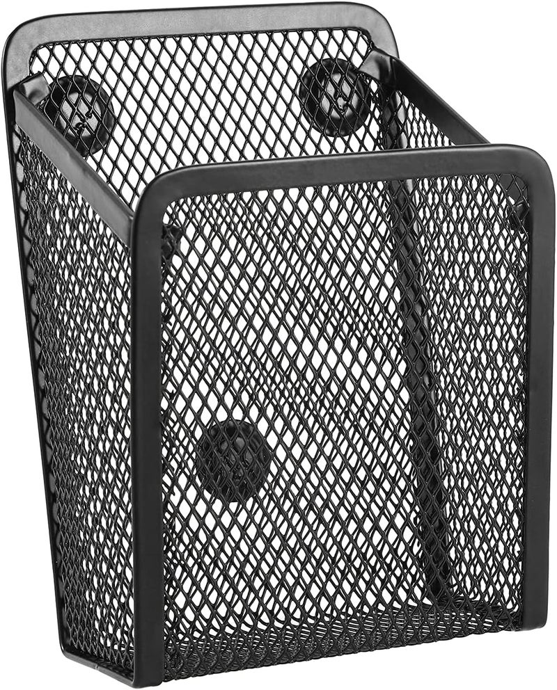 Sanpaint Magnetic Pencil Holder,Mesh Stainless Steel Pen Basket, Metal Writing Utensil Storage Organizer for Whiteboard,Blackboard,Kitchen, Locker, Home, or Office - Image 2