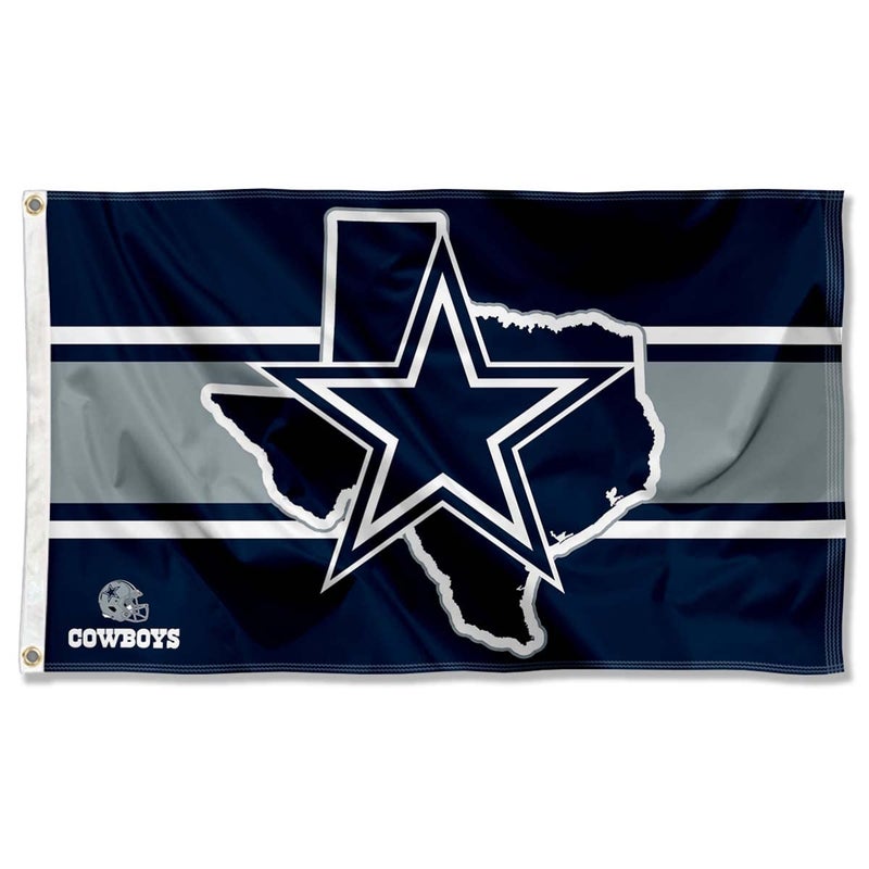 WinCraft Dallas Cowboys Texas State Flag Outdoor Indoor 3x5 Foot Banner - Image 2