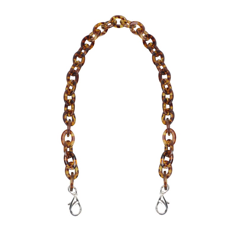 60CM Length O Shape Chain Tote Bag Acrylic Decorative Chain Accessory Dual End Alloy Buckle Straps Replacement Handbag Pouch Chains Straps for DIY Small Handbags (Leopard) - Image 1