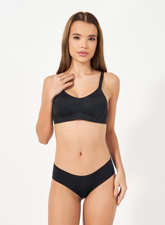 Styli Pack of 2 - Padded Non Wired Solid T-Shirt Bra - Image 3