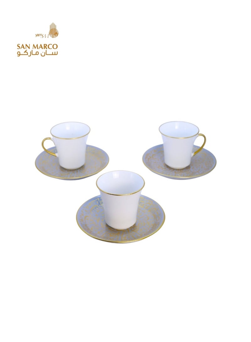 San Marco Luxury Arabic Calligraphy Tea Cup Set – 12 Pieces - Image 4