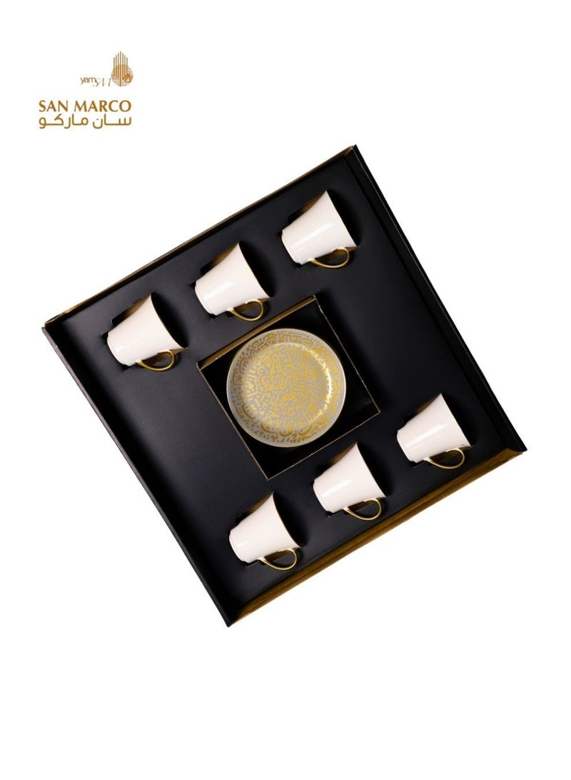 San Marco Luxury Arabic Calligraphy Tea Cup Set – 12 Pieces - Image 1