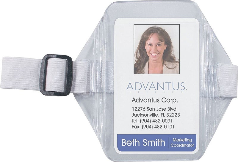 Advantus 75649 Vertical Arm Badge Holder, 2 1/2 x 3 1/2, Clear/White, 12 per Box - Image 2