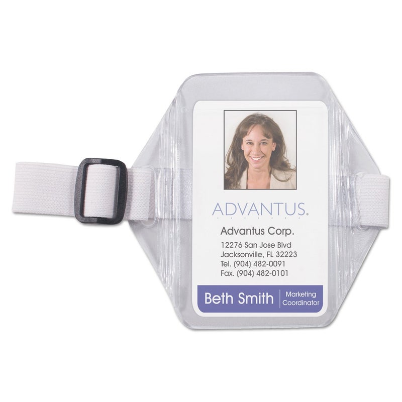 Advantus 75649 Vertical Arm Badge Holder, 2 1/2 x 3 1/2, Clear/White, 12 per Box - Image 4