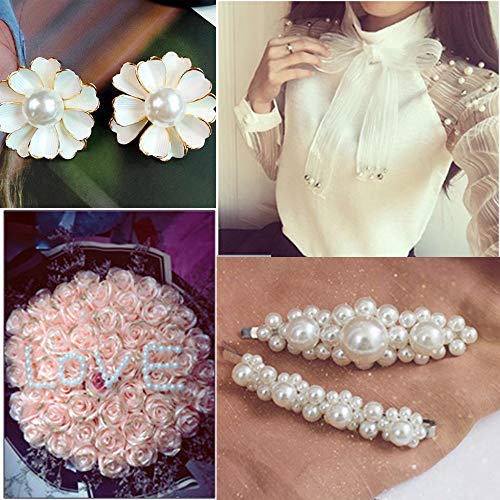 Cymtoo Lifestyle-cat 4 Size 330pcs Assorted Pearls Beads No Holes White Pearls Beads 5mm, 6mm, 8mm, 12mm Pearls for DIY, Table Scatter, Wedding, Birthday Party, Home Decoration - Image 4