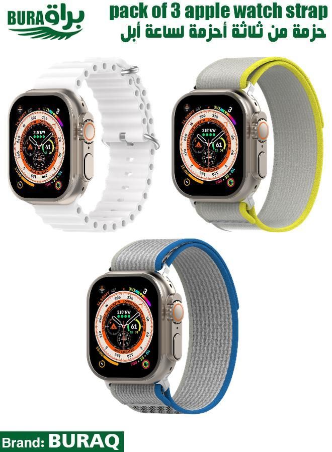 BURAQ Apple Watch Band Strap For Apple Watch Ultra 2/Ultra 49mm, Series 10 46mm, 9/8/7 45mm, SE2/SE/6/5/4 44mm, 3/2/1 42mm