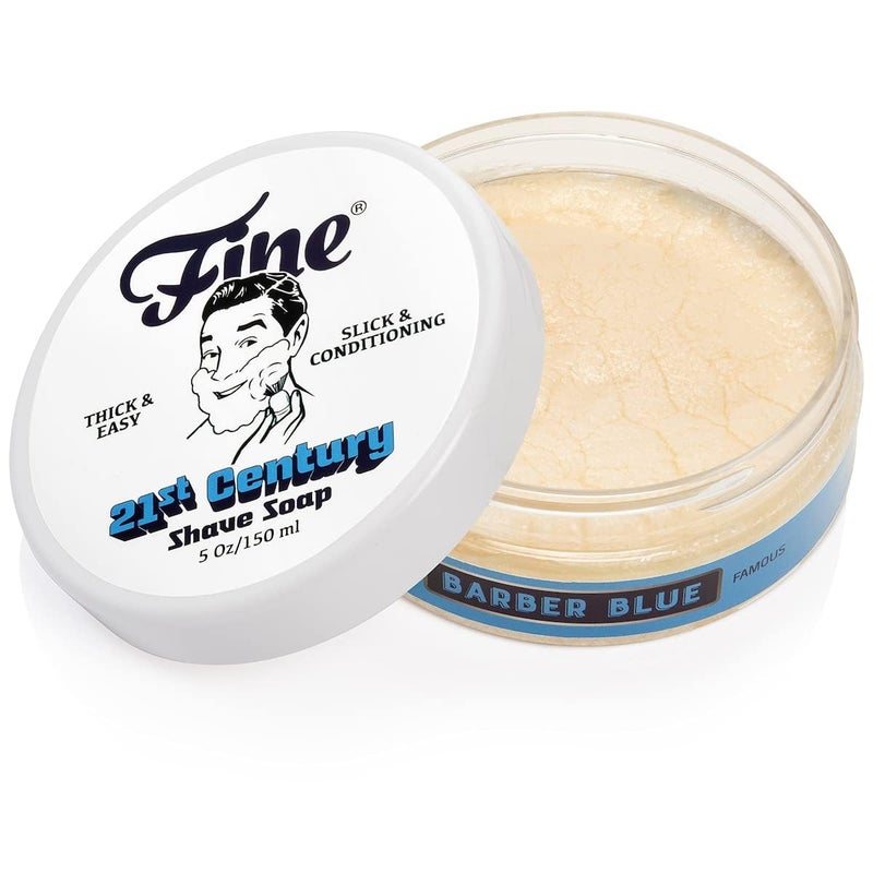 Fine Mr Fine 21C Mens Shaving Soap Builds Thick Easy Lather Protects From Razor Burn Irritation No Artificial Colors Made In Italy 5oz 150ml Barber Blue