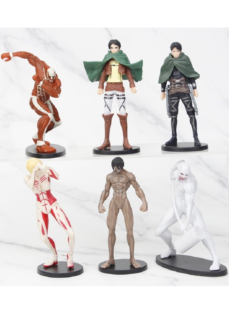 Attack on Titan - A Collection of 10 Handicraft Figure Models of Mikasa, Eren, Levi, Jaw and Beast Titans
