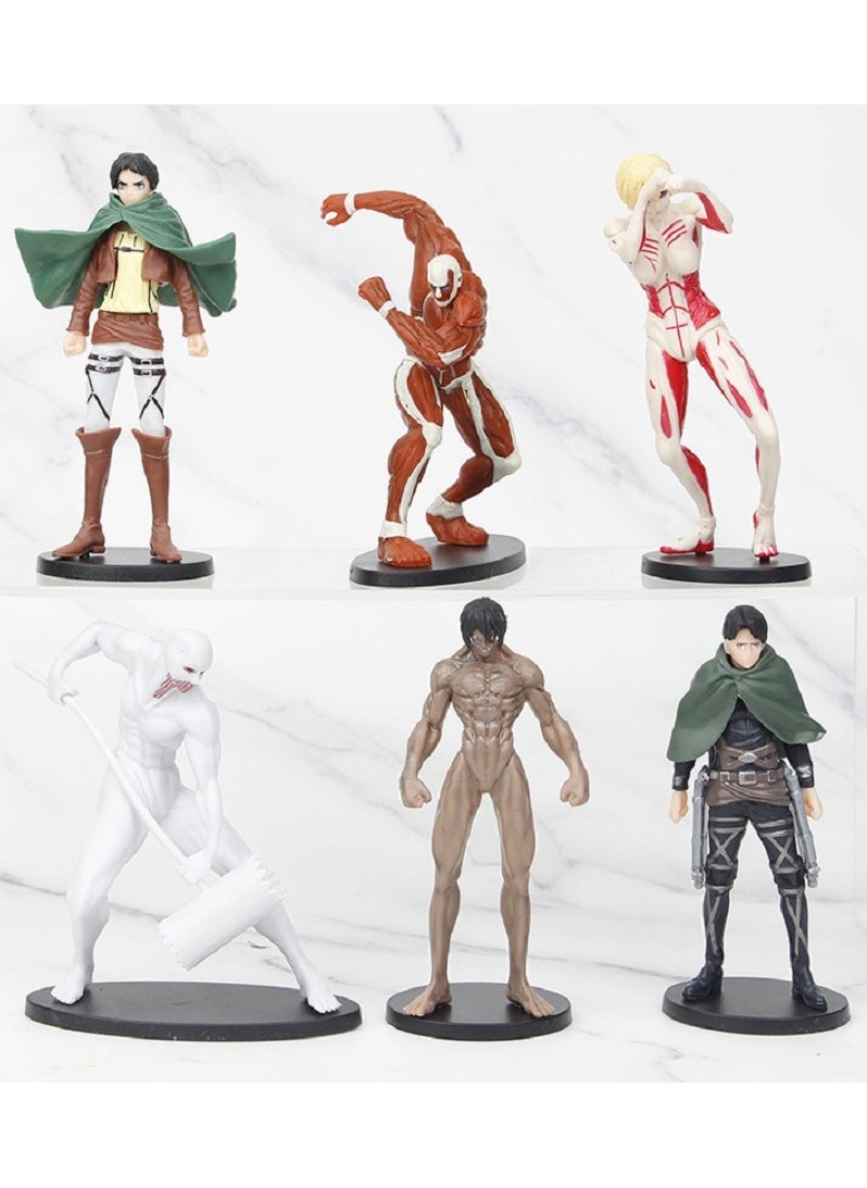 Attack on Titan - A Collection of 10 Handicraft Figure Models of Mikasa, Eren, Levi, Jaw and Beast Titans